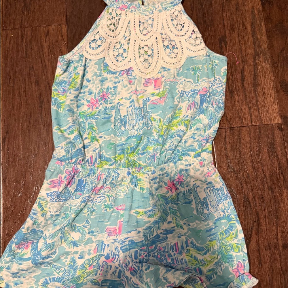 Lilly Pulitzer Blue and Pink Kids One Piece size 8